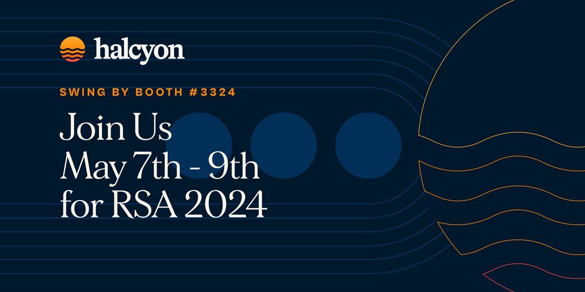 Join @HalcyonAi at #RSAC2024: - See live #demos on we defeat #ransomware at booth #3324 - Network at one of our awesome social events - Book a private meeting with our executive team and more! - Details here: halcyon.ai/rsa-2024 #infosec #security #cybersecurity #RSAC