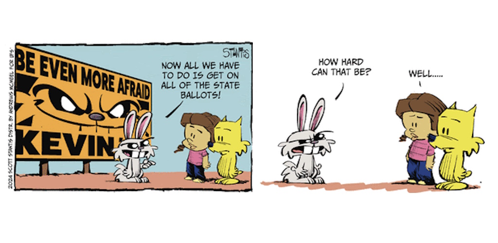 States don't make it easy for third parties.
@gocomics #Politics  #Election2024  #thirdparty