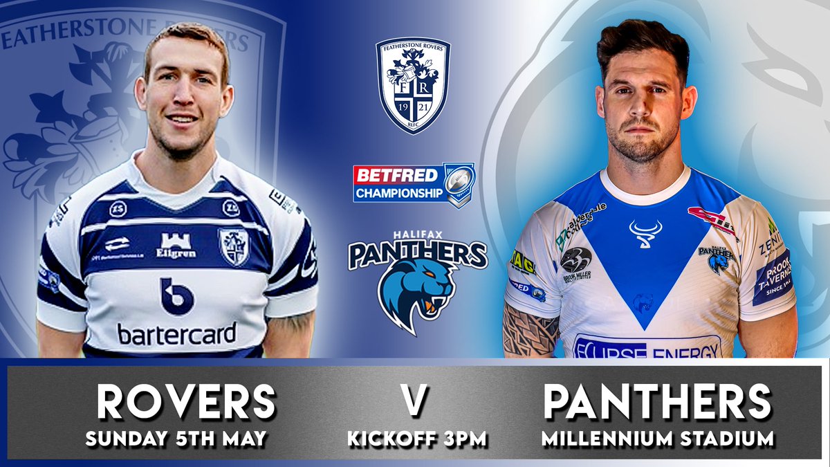 NEXT UP | A Trip to Millennium Stadium to face @FevRoversRLFC in Round Seven of the Betfred Championship 🔵⚪️🐾 Supporters Travel On Sale Now: halifaxpanthers.co.uk/panthers-news/… #BWO