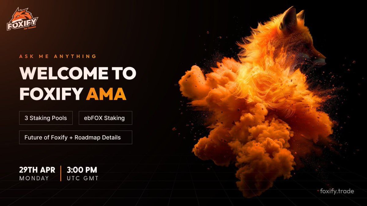 Foxify Flash AMA Session on TG!🎤🦊

Join us today on @Palmswaporg Telegram Voice Chat for a 30 minute session hosted by @foxifytrade core team.

There, we will discuss what is so unique about Foxify, where we market our pools and, more importantly, they'll explain all about…