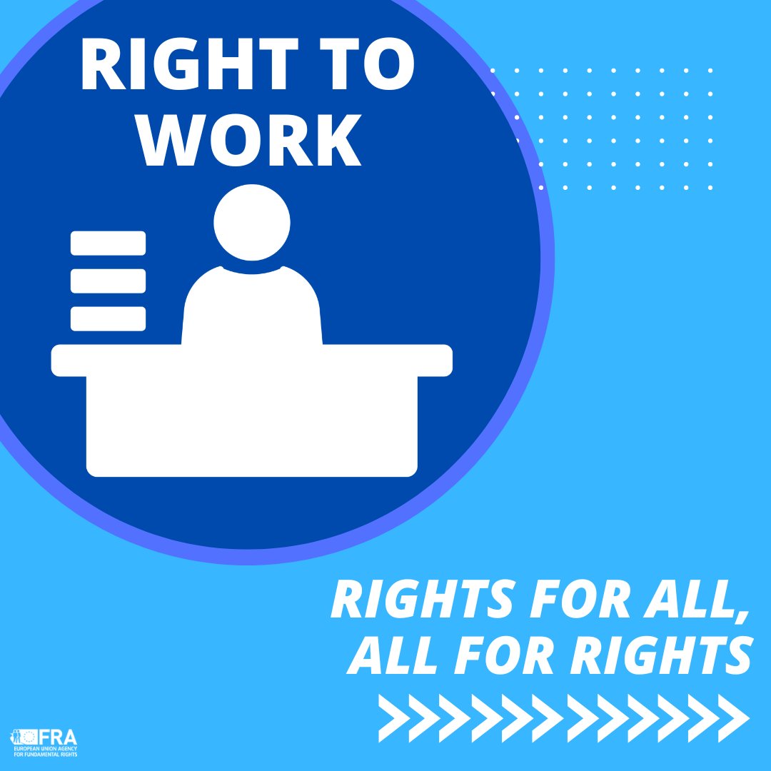 🎉It's #InternationalWorkersDay - The right to work is protected under the #EUCharter of #FundamentalRights but barriers persist, especially for minorities.

Rights for all, all for rights.

The #EURightsAgency can help - #OurDataYourAlly.

See: europa.eu/!HX8qCg