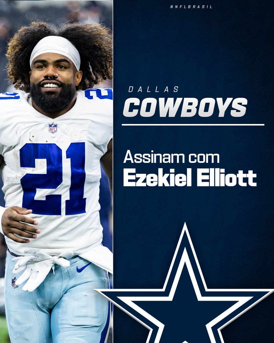 DE VOLTA PRA CASA! 🤠🔙 Os Cowboys acertaram a volta do RB Ezekiel Elliott ao time. Detakhes de contrato ainda não divulgados. #NFLBrasil | #DallasCowboys