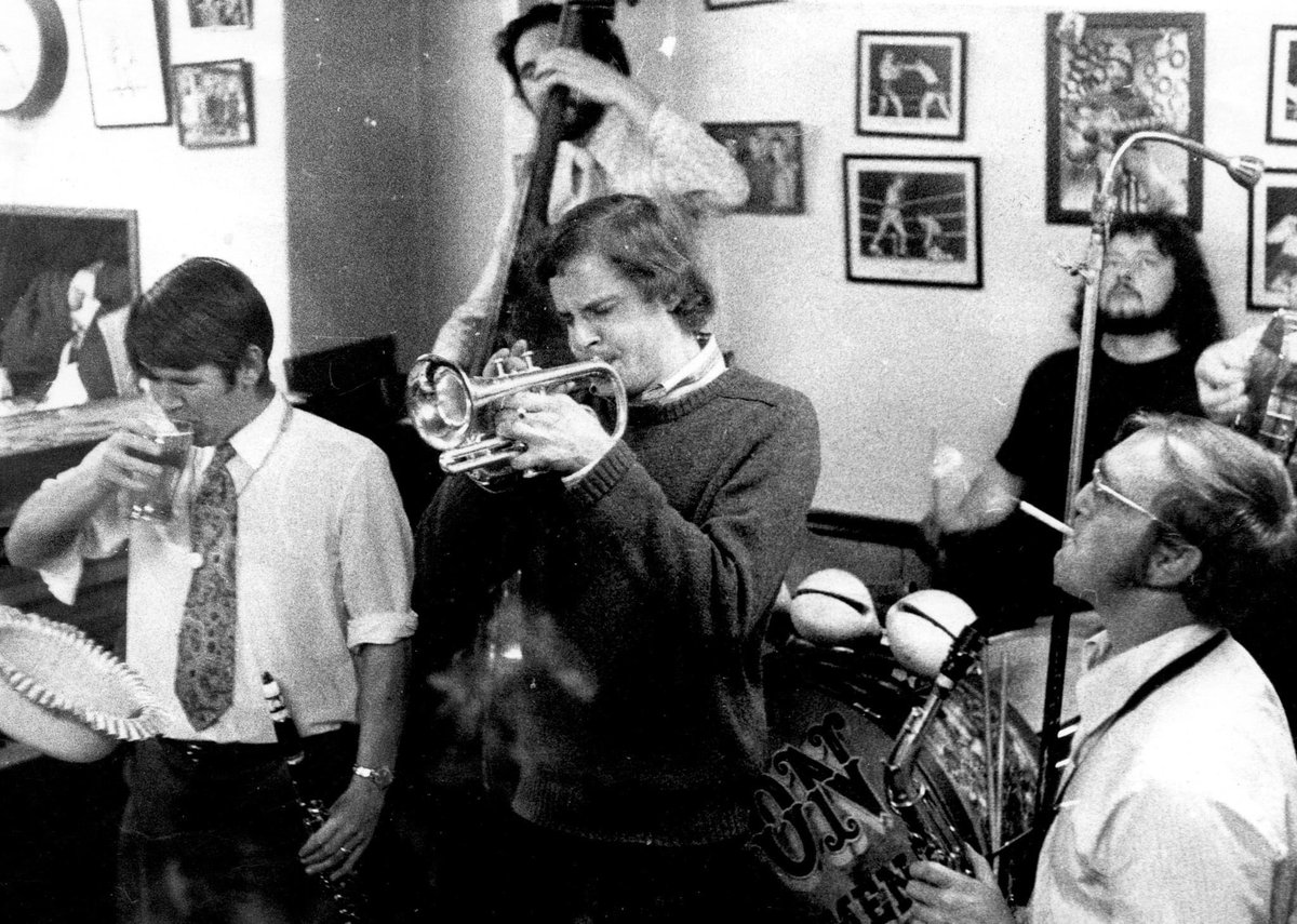 The Icon Jazz Men at the Quebec Hotel, 1960s Chris Hodgkins on trumpet #iconjazzmen #chrishodgkins #quebechotel #cardiff #wales #caerdydd #cymru #cardiff #wales #cardiffmusichistory