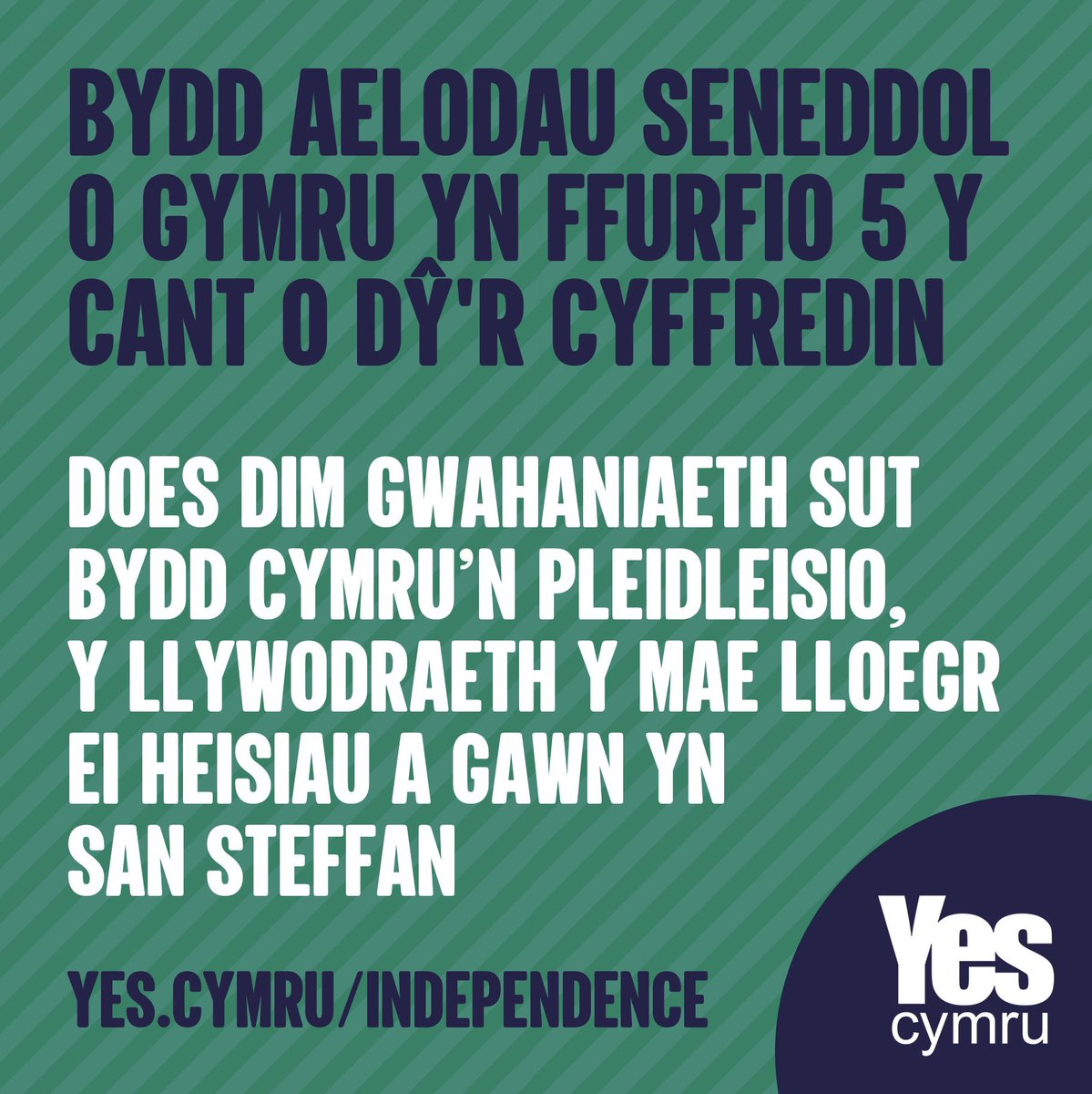 Ymaelodwch gyda YesCymru, er mwyn i'n llais NI gyfri!
#Annibyniaeth amdani!

cy.yes.cymru/join @heddgwynfor