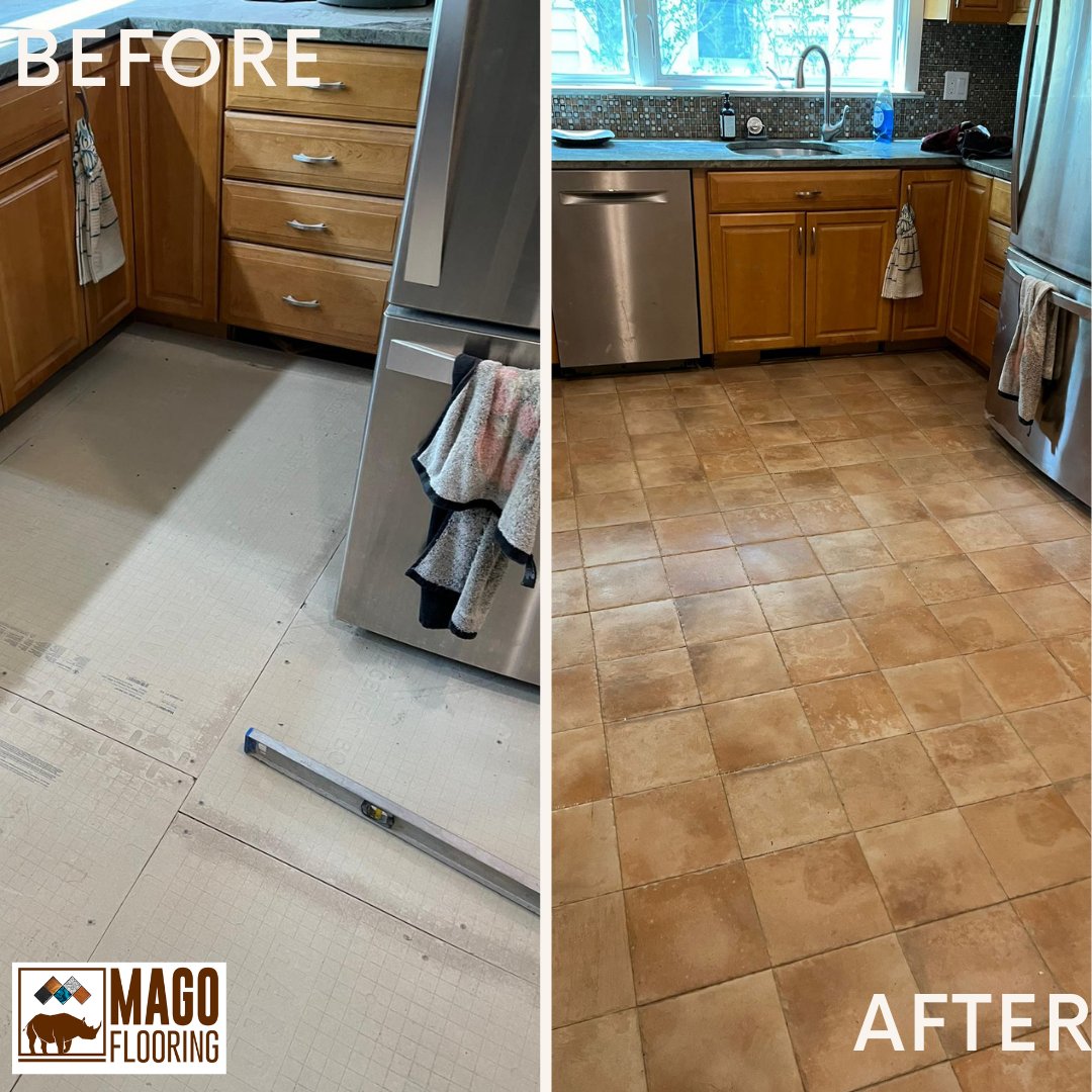 A happy customer, a stunning new kitchen, and flawless tile installation – that's the MagoFlooring difference!  

Ready to see how tile can elevate your culinary haven?  Contact MagoFlooring today for a free consultation!  #MagoFlooring #TileInstallation #KitchenRenovation