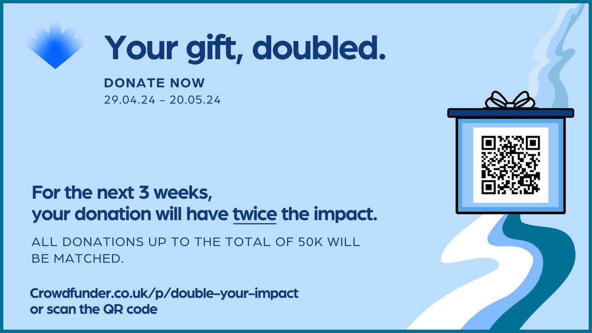 We've got something exciting to share. 📢 For the next three weeks only, a gift from you could have double the impact in helping young refugees access the education they need to unlock a brighter future. ➡️ Hear from our CEO crowdfunder.co.uk/p/double-your-… #matchgiving