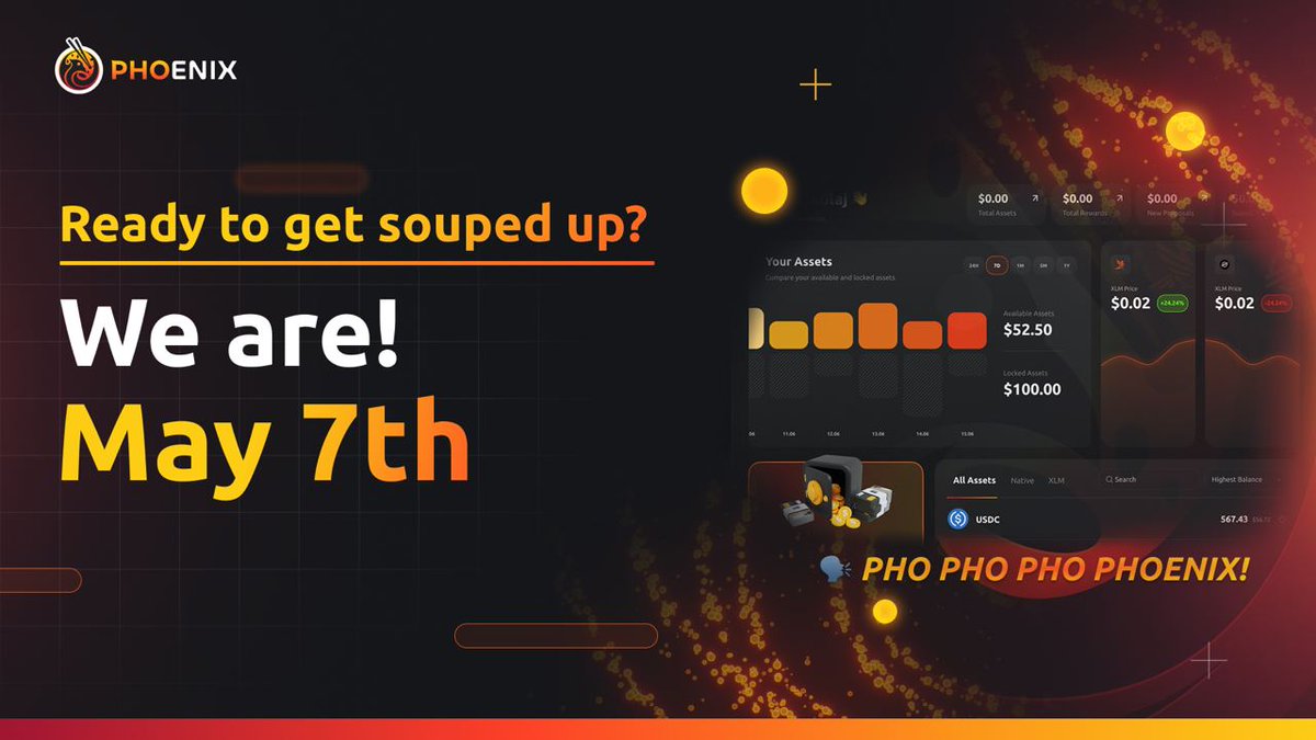 Brace yourselves for history in the making! On May 7th, Phoenix ignites Phase 1!

Phase 1 guarantees maximum 1% slippage, paving the way for deep liquidity pools.

Keep your eyes peeled for more thrilling updates dropping this week! 🍜

#BuiltonStellar