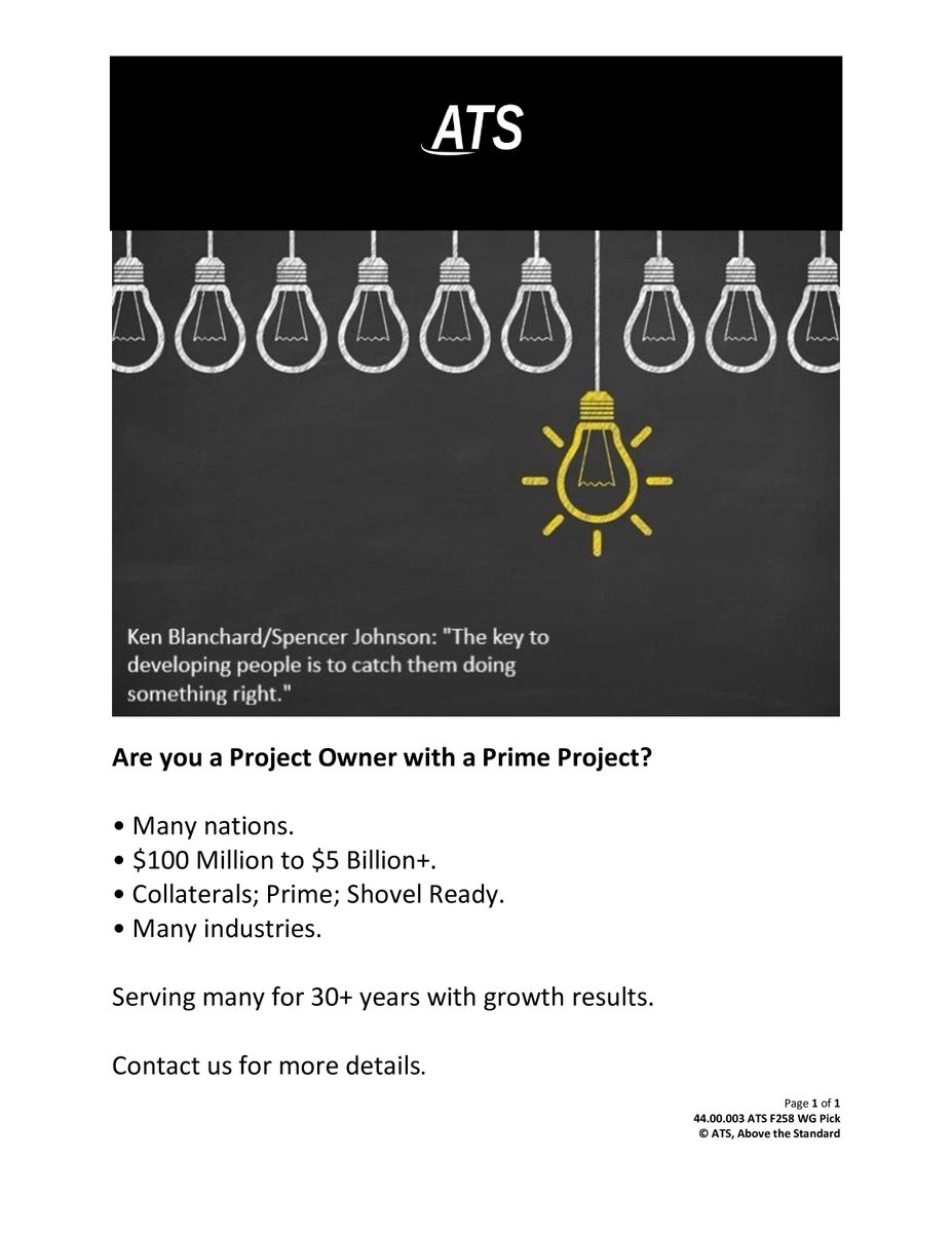 Project Industries Review to “MOST NATIONS”:

Industries: Biofuel, Biomass, Carbon Emission Control Projects, Commercial Real Estate (CRE), Energy Storage, Environmental Social and Governance Projects, Geothermal,

Contact GX@ATS-BUSINESS.COM.
☑ ATS-Business.com