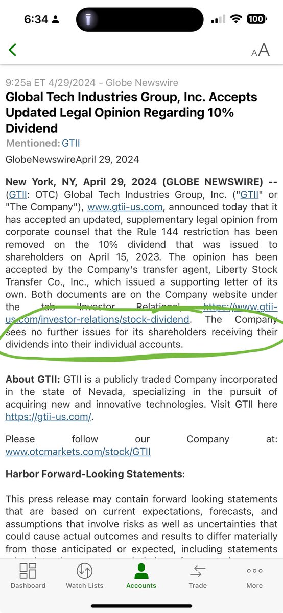 $Gtii that’s right! Where’s my dividends? ⁦@etrade⁩ @tdameritrade