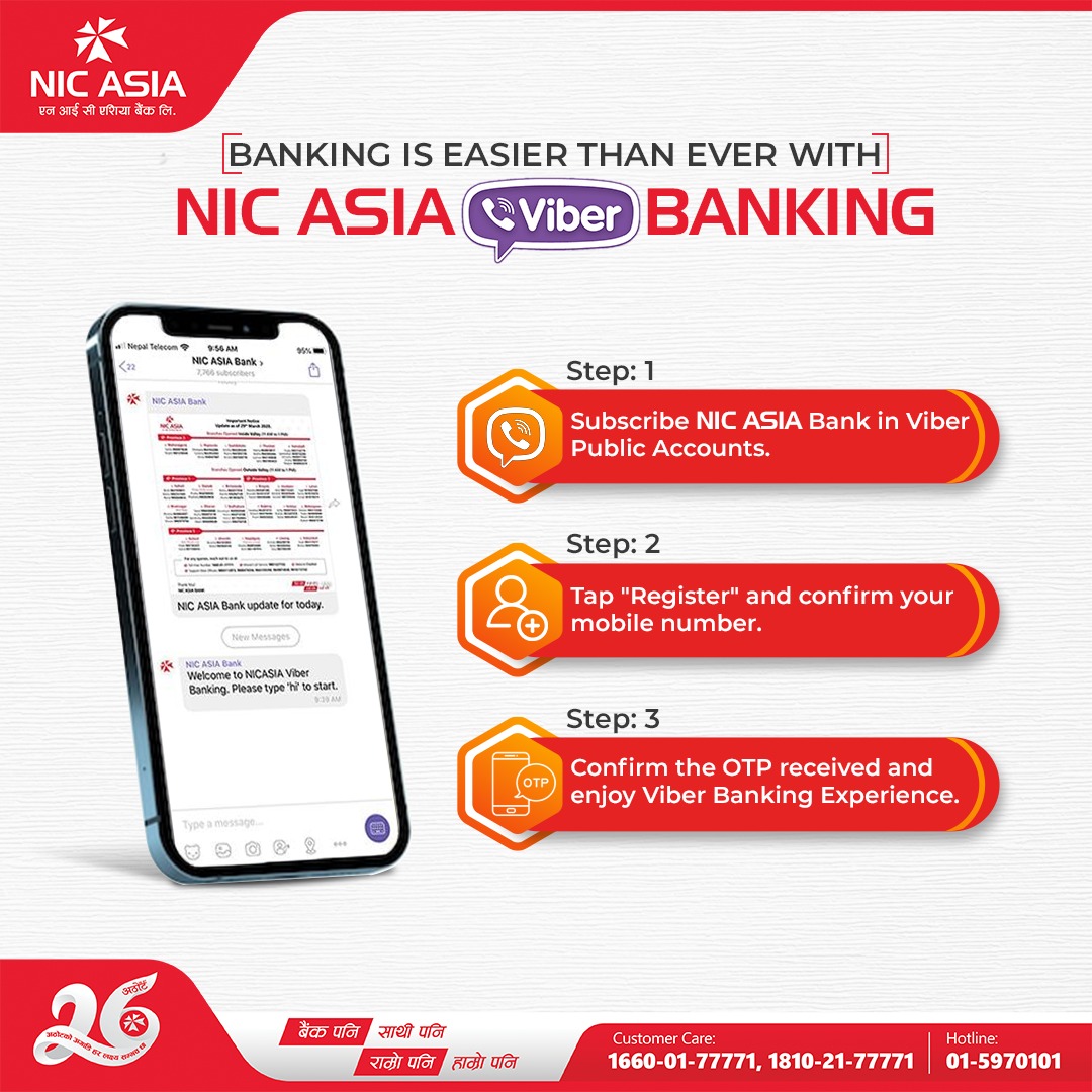 NIC ASIA VIBER BANKING: Your trusted partner for convenient and secure banking, bringing financial freedom at your fingertips.
👉Subscribe Now: chats.viber.com/nicasiabank

#NICASIABank #DigitalFirst #ViberBanking #ViberCommunity