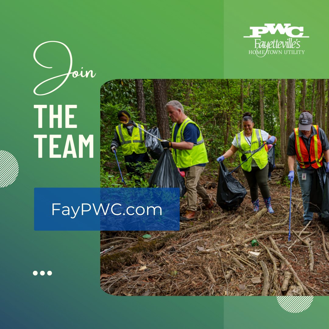 Join our team of passionate utility professionals and make a real impact in your community!  Visit FayPWC.com/Career-Opportu…  #PublicPower #CommunityPowered #HometownUtility