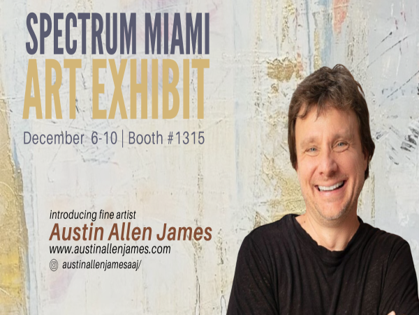 Excited to see Austin Allen James bring his unique blend of poetry, design, and art to Spectrum Miami, Dec 6-10! Don't miss his vibrant showcase at booth #1315.  #SpectrumMiami #ArtFair