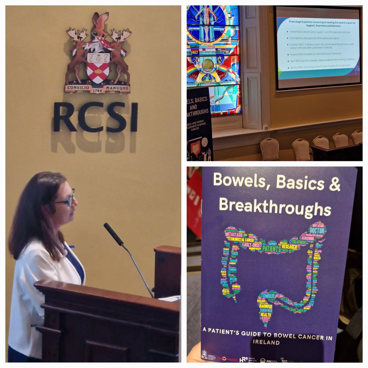 The importance of the patient perspective in Bowel cancer research being discussed @RCSI_Irl today Humbling to hear from Niamh Conroy & Brendan Muldoon about their disease and advocacy journey Early engagement Better communication Research @IEColonCancer @RCSIPharmBioMol