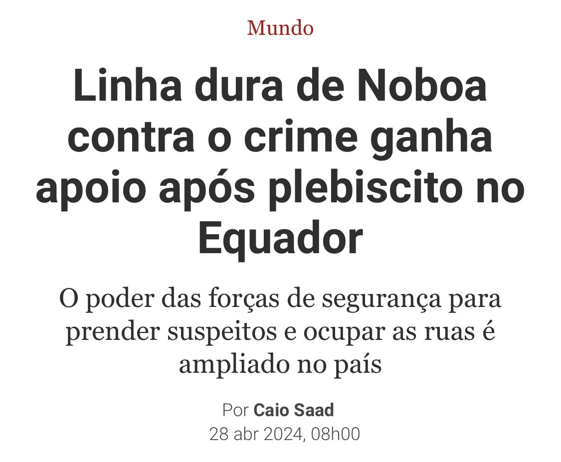 Brasil de Lula não aprende e segue a linha da bandidolatria. El Salvador e Equador, ao contrário, estão vencendo o crime e os criminosos. No Brasil, @tarcisiogdf de São Paulo já entendeu que combater o crime com rigor é o que quer a população.