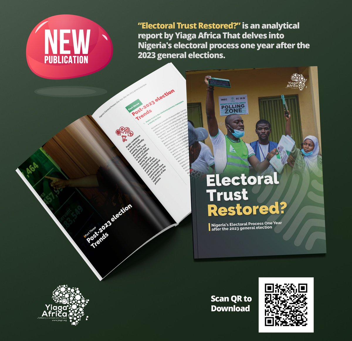 I am pleased to share a copy of our latest report titled “Electoral Trust Restored? Nigeria’s electoral process One Year after the 2023 General Election,' The report is a comprehensive analysis of the state of Nigeria's electoral process one year after the 2023 general election.