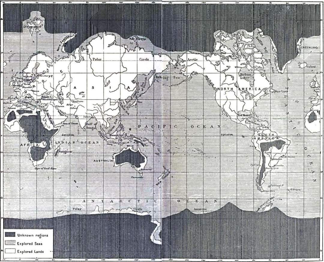 A Map of the Unexplored World in 1881