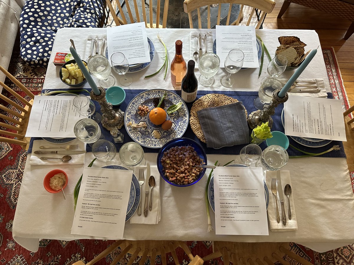 My family's Seder table. ✡️