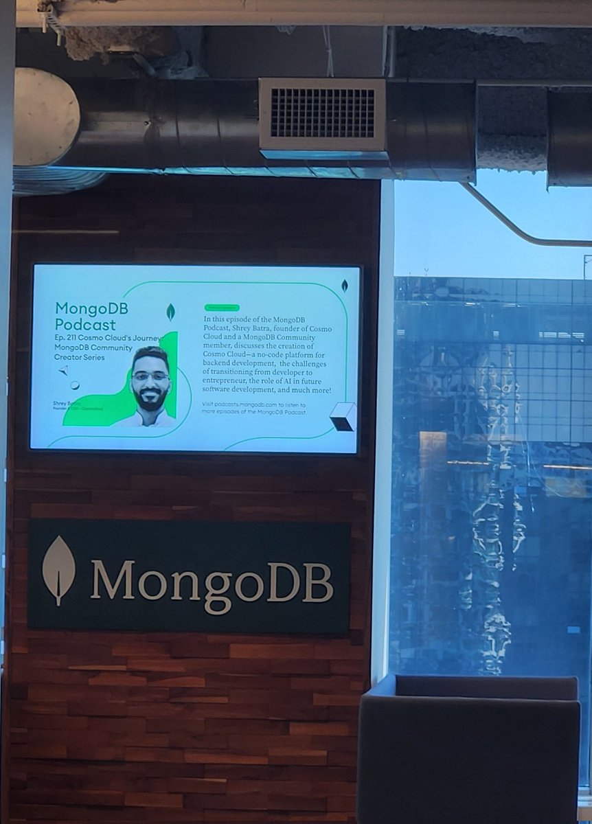 Spotted @ShreyBatra in the @MongoDB NYC office!