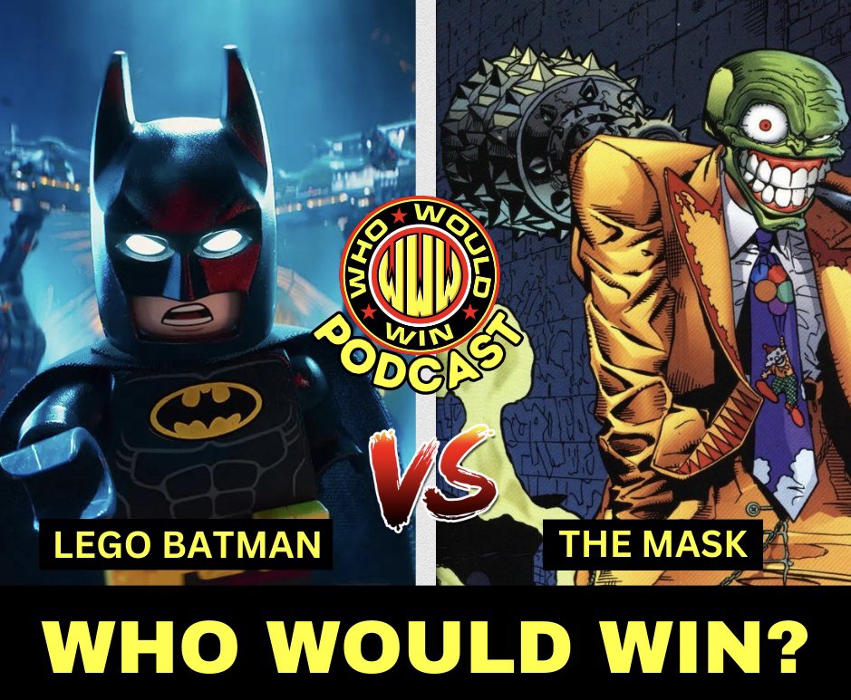 And in the NEXT episode of the Who Would Win Podcast it’s LEGO BATMAN (rep by @JamesGavsie) vs The Mask (rep by @AlmightyRay) with #bennytralongo from #Saywerd deciding the winner! Who do you think will win? #batman #legobatman #dccomics #superman #lego #mask #themask…