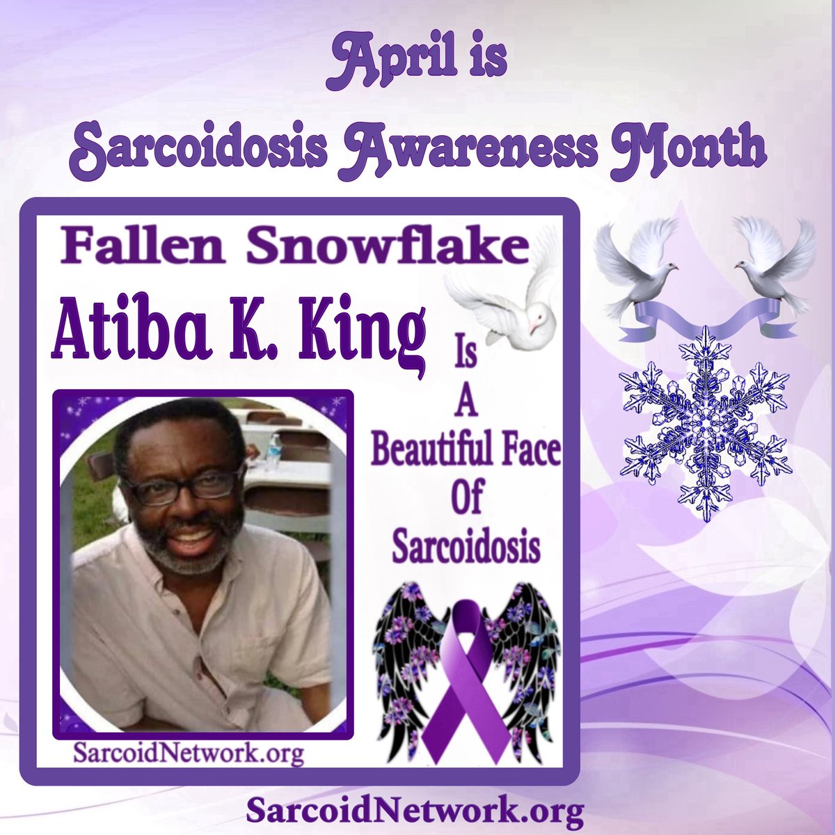 This is our Sarcoidosis Brother Fallen Snowflake Atiba K. King and he is a Beautiful Face of Sarcoidosis.💜 #Sarcoidosis #raredisease #preciousmemories #patientadvocate #sarcoidosisadvocate #beautifulfacesofsarcoidosis #sarcoidosisawarenessmonth