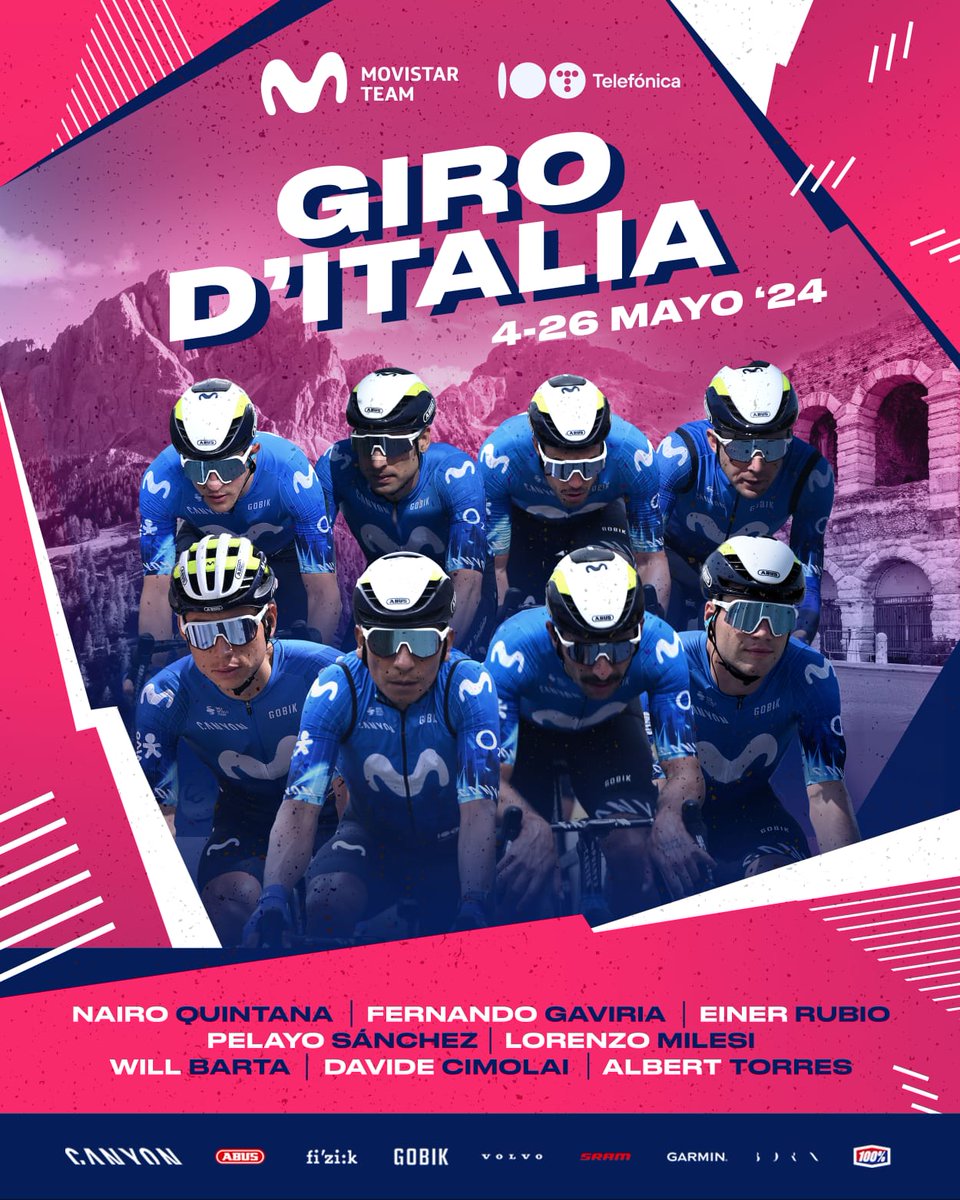 Con esta noticia iniciamos la semana 🇨🇴 Nairo, Einer y Gaviria son la cuota colombiana #MovistarTeam para el Giro de Italia 🇮🇹 Equipazo 💙 Va a estar 🔥 @Movistar_Team @NairoQuinCo @Einerrubio1 @FndoGaviria 👉 bit.ly/alinGiroMasc24 #MovistarTeamEsColombia