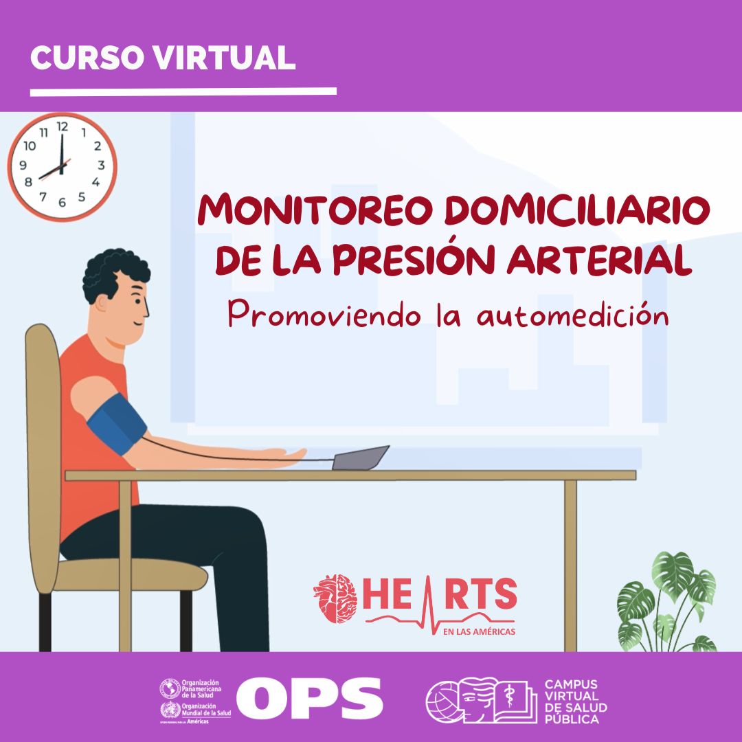 🧫🧪 El monitoreo de la presión arterial en el domicilio es una intervención comprobada para mejorar la precisión y reproducibilidad de la medición de la presión arterial. 🏠 ¡Haz este curso y mejora tus indicadores! ➕Info: campus.paho.org/es/curso/monit…