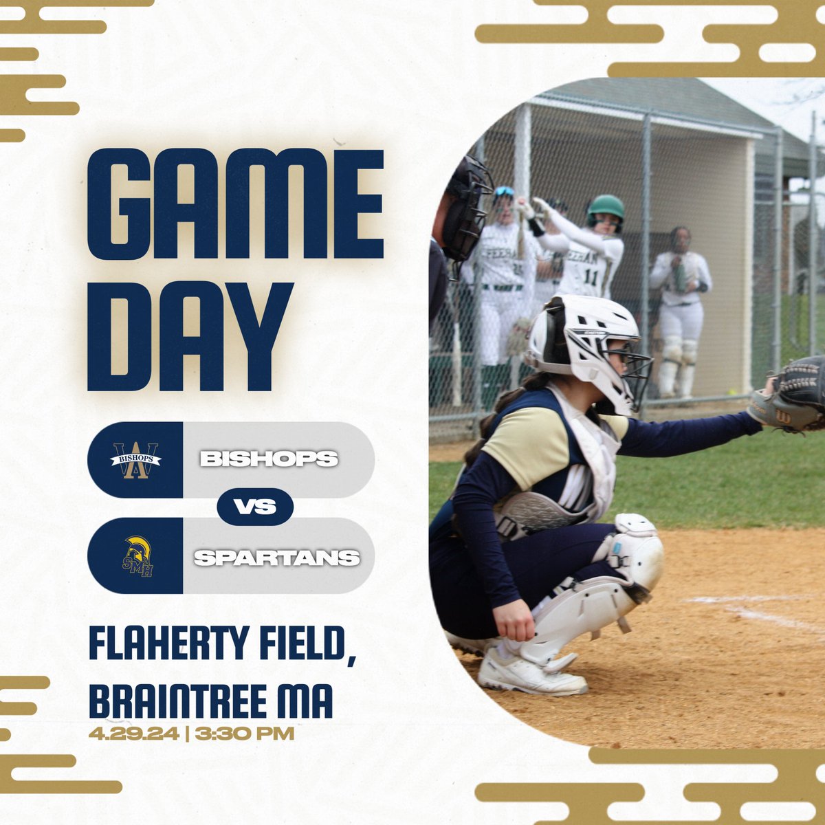SOFTBALL: The Bishops take on the Spartans today at Flaherty Field! First pitch for Varsity and JV is at 3:30pm! Freshman head to Breed's Field in Lynn for a 3:30pm game as well! #rollbills @bishopssoftball
