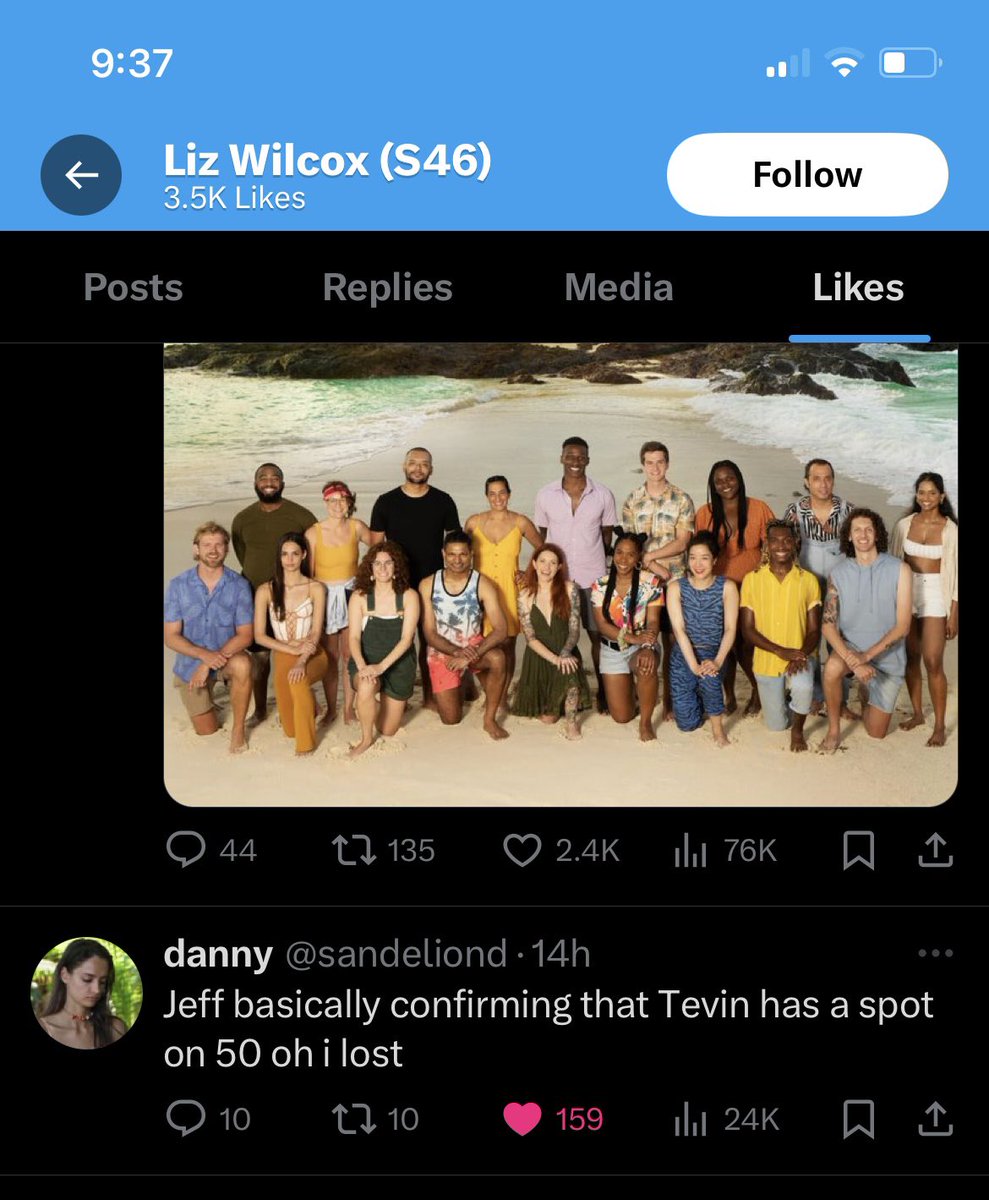 Liz liking this tweet about Tevin??? 💀 exactly mother #Survivor