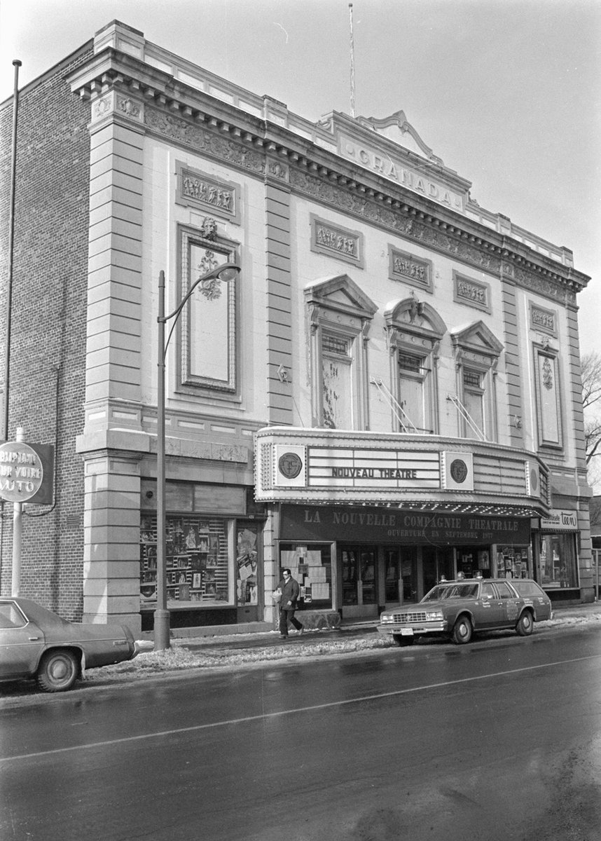 Le théâtre Granada, rue Ste-Catherine est, dans les années ’60 présentait, le samedi matin, 4 bandes dessinées, 2 longs métrages, un popcorn et un Coke pour 33¢ ! Aujourd’hui c’est le théâtre Denise-Pelletier. #polmtl #polqc