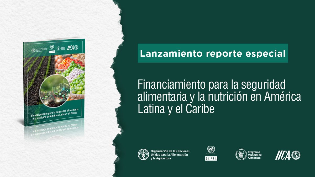 📌HOY ⏲️14:00 hrs 🇨🇱 (GMT-4) @FAOAmericas #CEPAL @WFP_es e @IICAnoticias realizan conferencia de prensa para lanzar informe Financiamiento para la #seguridadalimentaria y la nutrición en #AméricaLatina y el #Caribe. Inscripciones📝bit.ly/3Uy0DDj 📺bit.ly/3EU7j5N