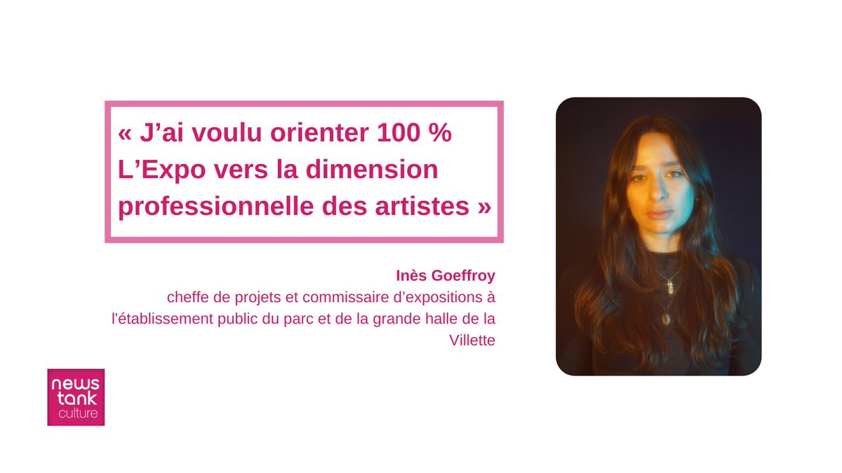 [INTERVIEW] « J’ai voulu orienter 100 % L’Expo vers la dimension professionnelle des artistes », déclare Inès Geoffroy, cheffe de projets et commissaire d’expositions à @LaVillette.

⦿ Une interview à lire ici : culture.newstank.fr/article/view/3…