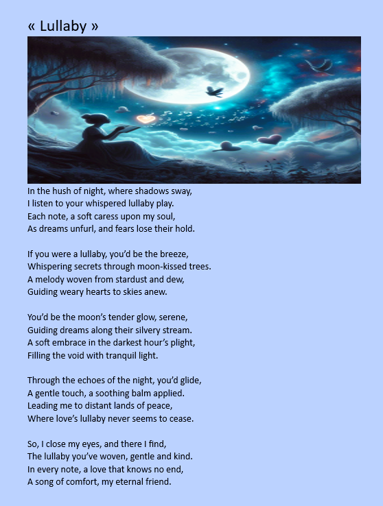 May my poem be a whispered lullaby, A gentle melody to ease the sigh.❤️#poetry #writingcommunity #writersoftwitter #lullaby #moonlight #solace