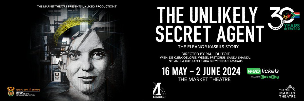 Written and directed by award winning actor and playwright, Paul du Toit and based on the Alan Paton Award winning book by Ronnie Kasrils, The Unlikely Secret Agent tells a story of a brave woman. Book your tickets now🔗👇: webtickets.co.za/v2/Event.aspx?… ☎️0832464950 / 0815729612