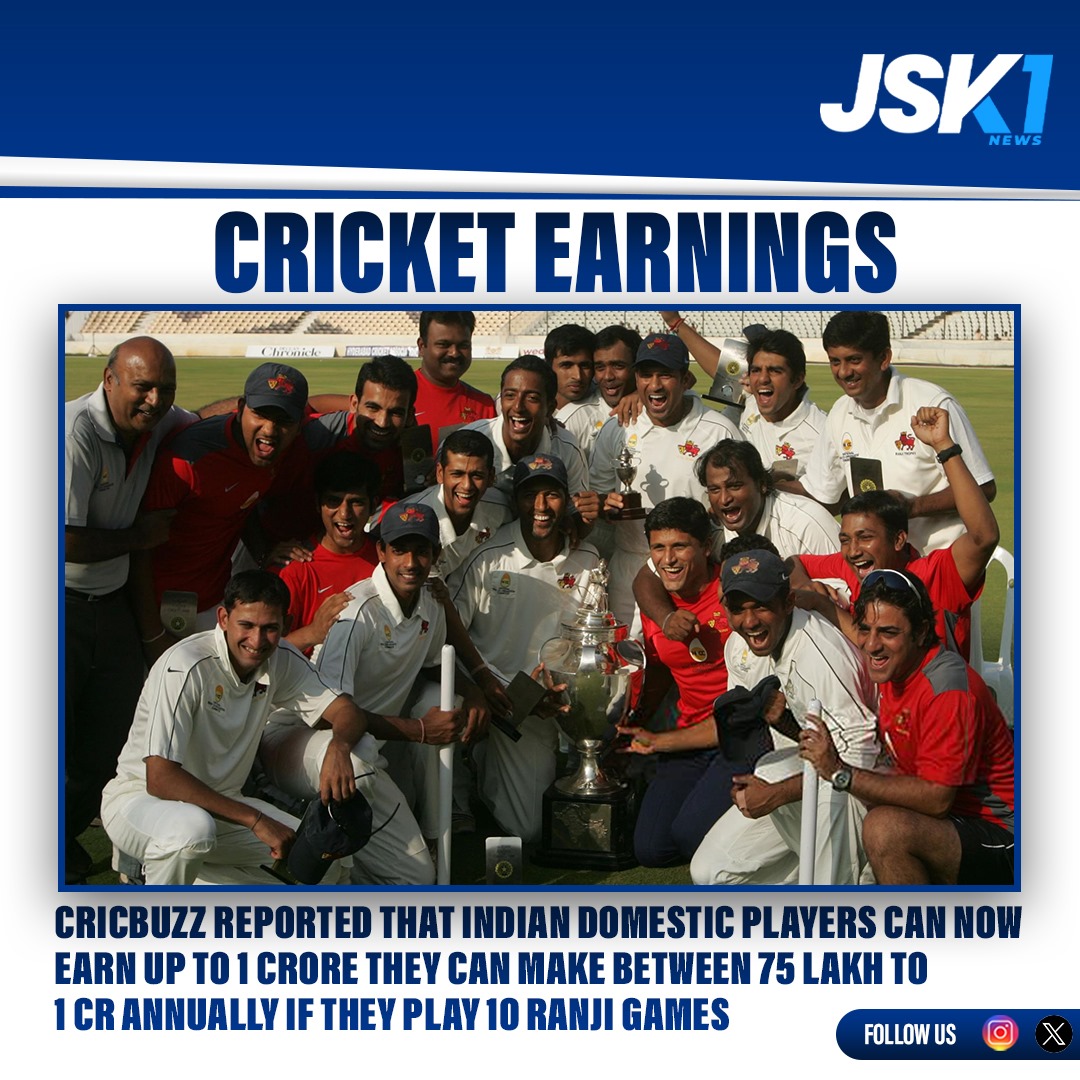 The board thinks that domestic cricketers should earn at least double what they are paid currently with a pay scale ranging from Rs 75 lakh to Rs 1 crore per annum depending on the number of Ranji Trophy matches during a season.

#jsk1news #bcci #ict #india #ranjitrophy