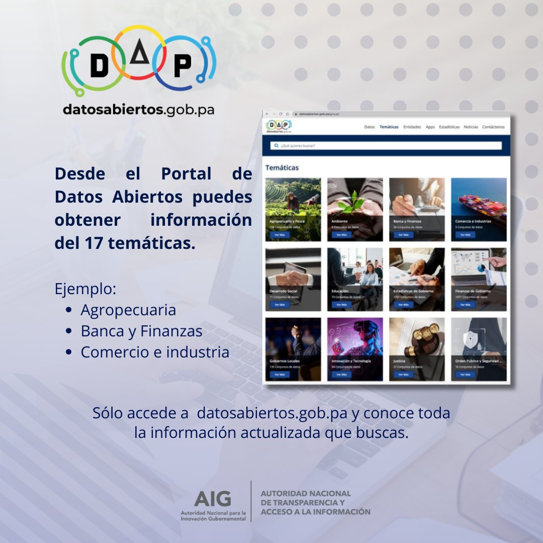 💻📲Descubre todo lo que traemos para ti en el Portal de Datos Abiertos. ​ ​ Accede a este link: datosabiertos.gob.pa #aigesinnovacion #datosabiertospanamá