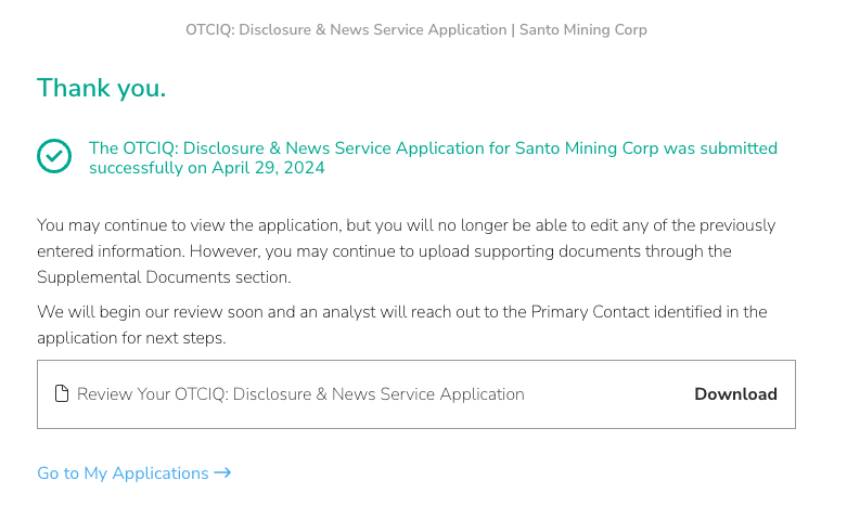 Good Morning #GROOVYCats, we submitted the #OTCMarkets application, $SANP, this is do $GROO #GROOVYTags #GROOVYCompany #GROOVYBlockchain