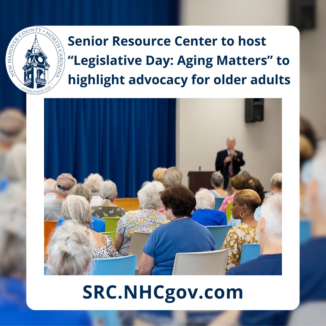 Join the #NHCgov Senior Resource Center on Friday at 9 am for “Legislative Day: Aging Matters.” Come prepared for a day of learning and engagement with elected officials and community leaders on legislative issues surrounding older adults. Register at tinyurl.com/SRC-Legislativ…