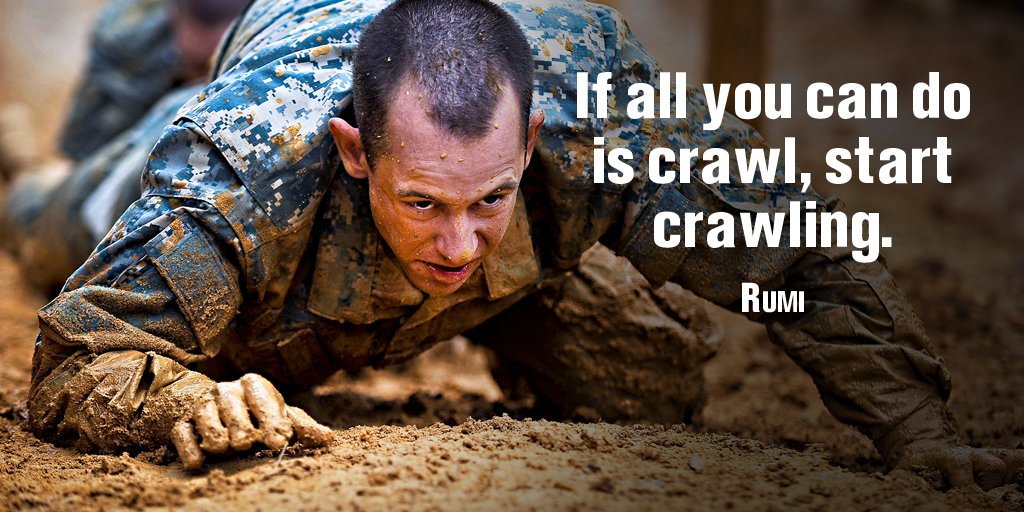 If all you can do is crawl, start crawling. - Rumi
#quotes #Successtrain  #ThinkBIGSundayWithMarsha