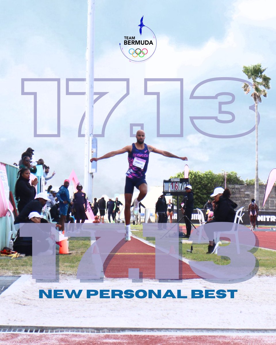 17.13 meters: Jah-Nhai Perinchief’s new personal best in the Triple Jump. The Olympic hopeful leaped a new PB in front of the home crowd at the Dame Flora Duffy Stadium during the USATF Bermuda Games. 

#bermuda #olympics #usatf #jahnhaiperinchief #triplejump