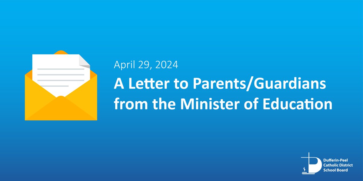 Further to the government announcement over the weekend, a letter from Education Minister Stephen Lecce, regarding cell phones and vaping, is shared with all families on behalf of the Ministry of Education: dpcdsb.info/MoE-Letter-Apr…