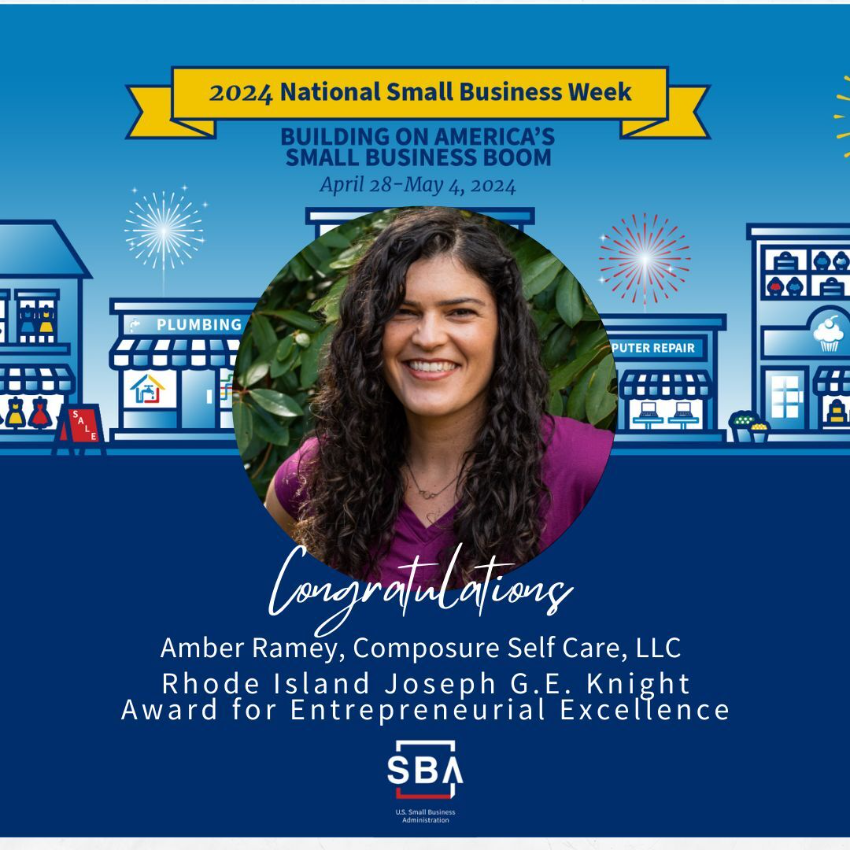 Score Mentors RI would like to recognize Amber Ramey, LMT of Composure Self Care, LLC as the 2024 award recipient for the Rhode Island Joseph G.E. Knight Award for Entrepreneurial Excellence.

Amber's unique approach combines the focus on physical healing with the promotion of...