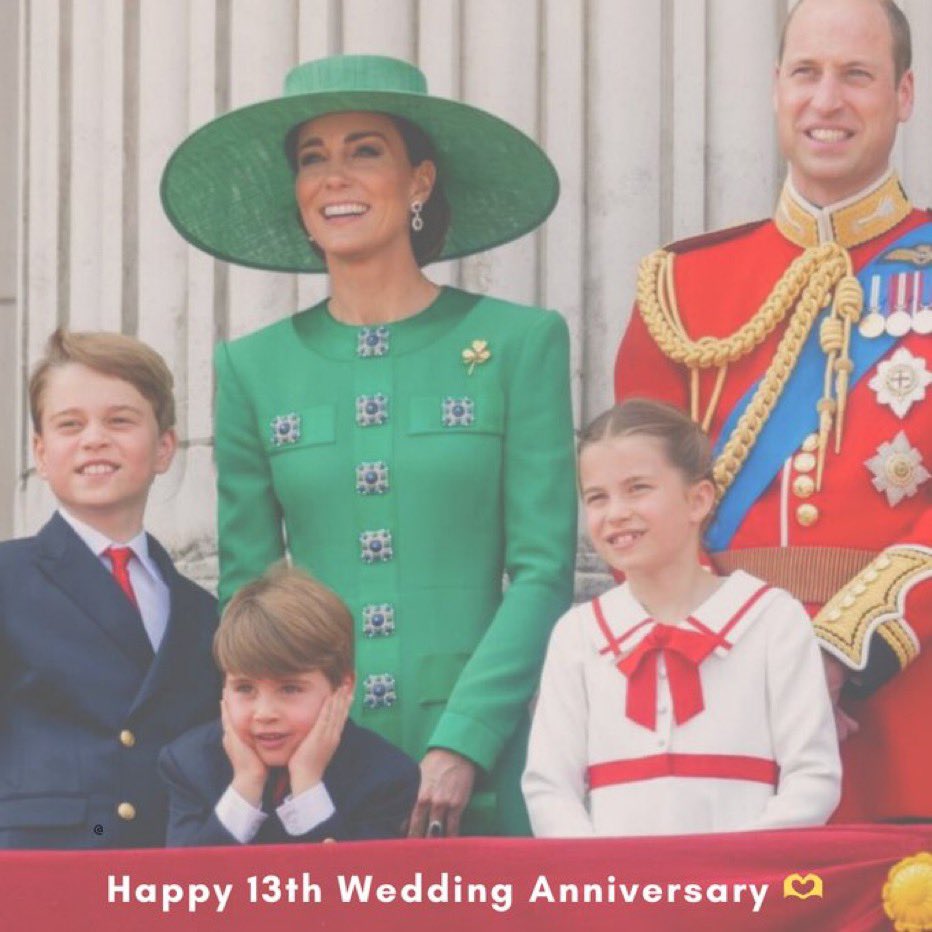 Happy aniversary to the prince and princess of wales 13 years #PrinceandPrincessofWales #PrinceofWales #PrincessofWales #PrinceGeorge #PrincessCharlotte #PrinceLouis  #RoyalFamily