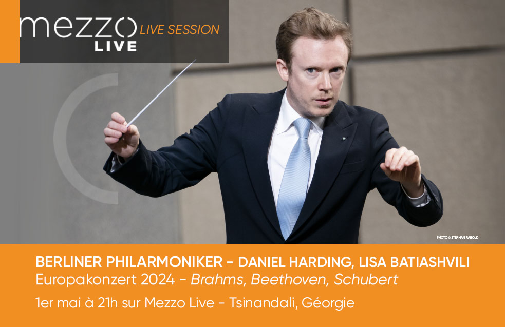 [LIVE SESSION] Ce soir à 21h sur Mezzo Live ! shorturl.at/coxyI
EUROPAKONZERT 2024 du @BerlinPhil avec @djharding et @lisabatiashvili
Depuis le Tsinandali Estate, Géorgie
Schubert : Die Zauberharfe, ouverture, Brahms : Concerto pour violon, Beethoven : Symphonie n° 5