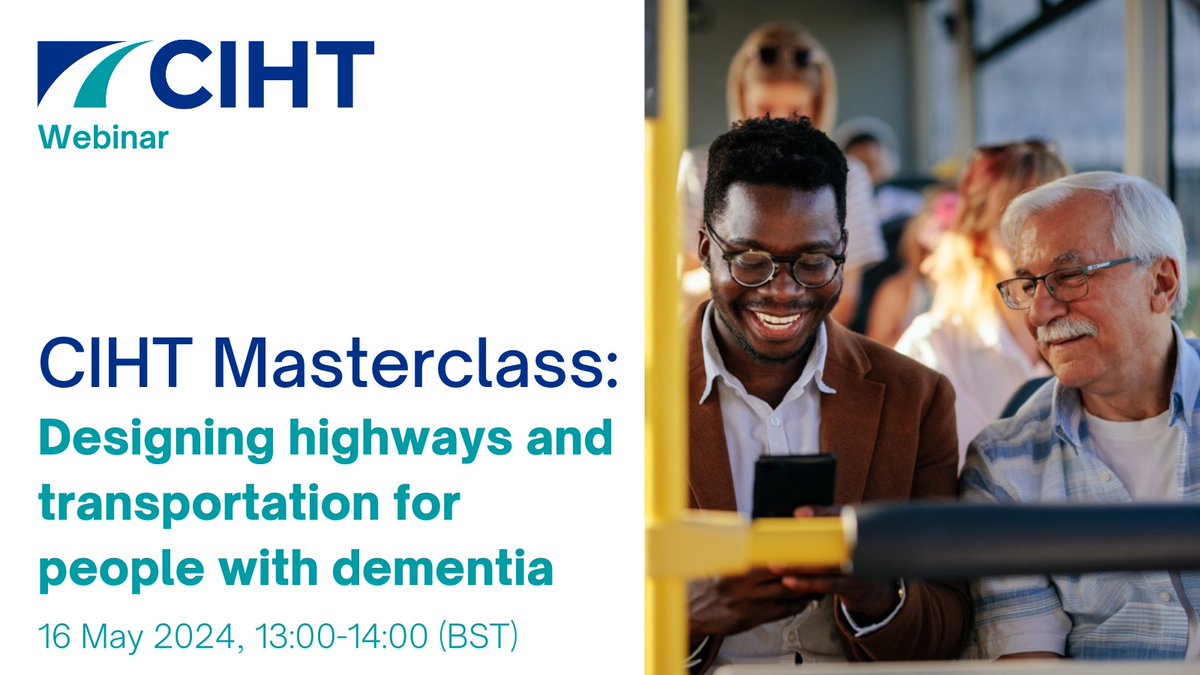 For #DementiaActionWeek join our masterclass on Designing highways & transportation for people with dementia where we will be launching the elearning course of the same name. Book now & don't miss the opportunity to take part in our live Q&A session:shorturl.at/fhC02