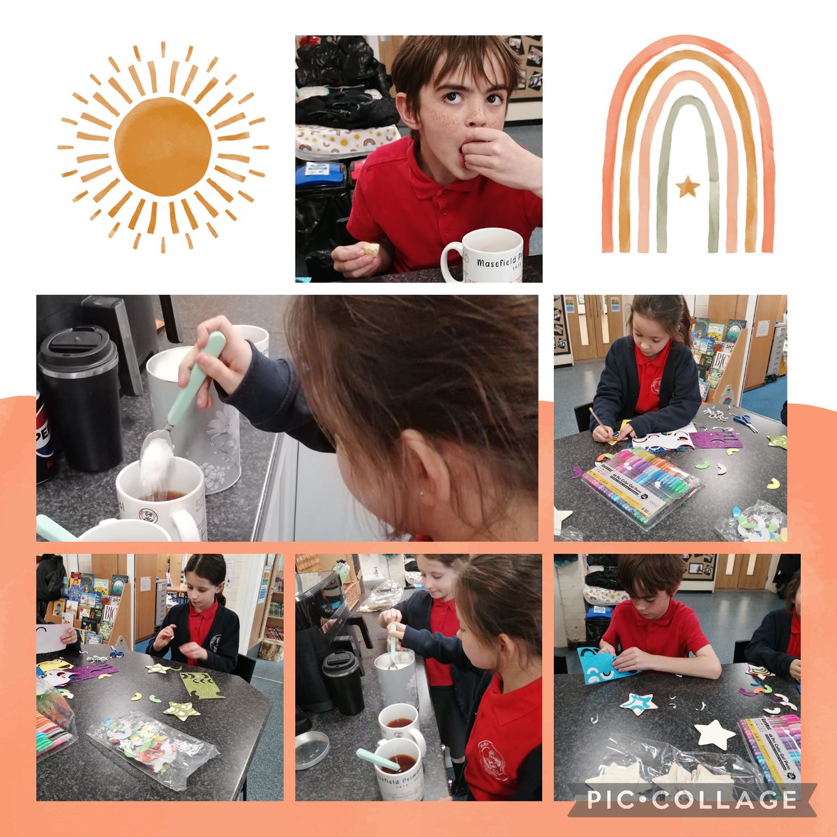 In our @ThriveApproach Nest we used our creative side to make our very own coaster to take home, something to reflect YOU! Of course we obviously made a cup of tea for each other to go with it ☕ #turntaking #confidence #lifeskill #learning