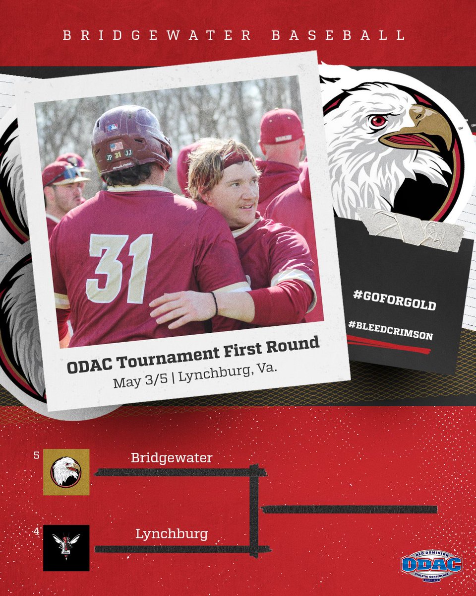 𝐈𝐓'𝐒 𝐓𝐎𝐔𝐑𝐍𝐄𝐘 𝐓𝐈𝐌𝐄! ⚾️ @BwaterBaseball has secured the fifth seed in the ODAC Tournament and will square off with No. 4 seed Lynchburg in the first round. #BleedCrimson #GoForGold 🔗 tinyurl.com/bdhhxtwv