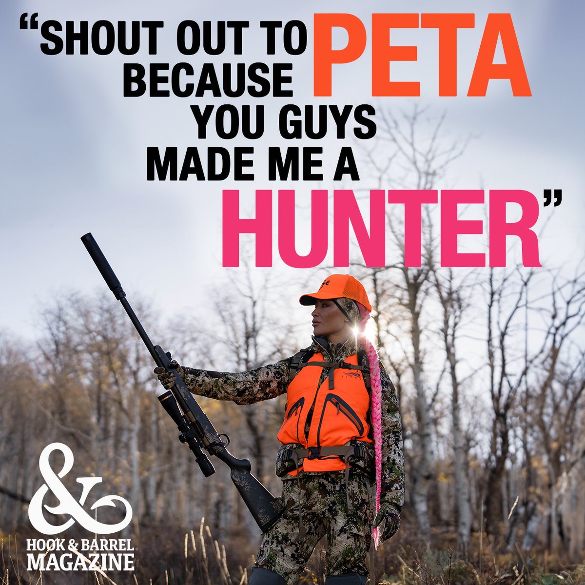 Curious as to how former WWE superstar (and our May/June cover model) @natalieevamarie became a hunter? #hunt #hunter #PETA @peta HINT* “Shout out to PETA because you guys made me a hunter,” she said. FULL story (video + article + BTS): hookandbarrel.com/natalie-eva-ma…