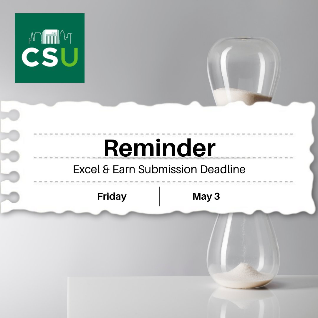 Don't miss out on VikingCash that you've earned!  

DEADLINE THIS FRIDAY

Visit: clestatecareers.com/excelandearn to see if you have all the qualifying activities and submit the form.

#csuohio #csucareers #excelandearn #earncash #careerdevelopment