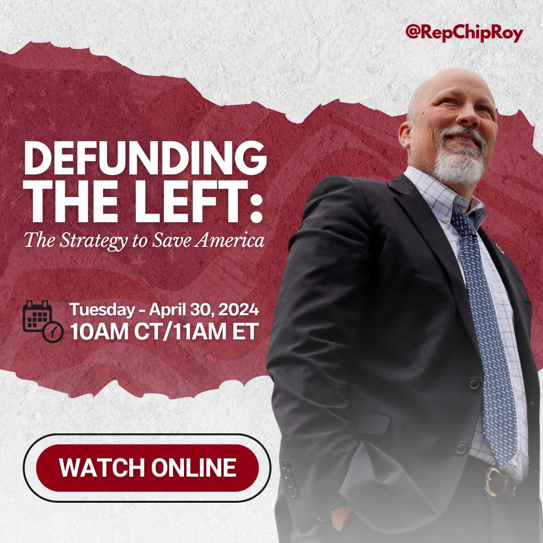 Congress continues to greenlight radical progressive Democrat agendas with endless spending Republicans must change course – Rep. Roy will lay out the strategy to do just that 📣TUNE IN TOMORROW: heritage.org/conservatism/e…