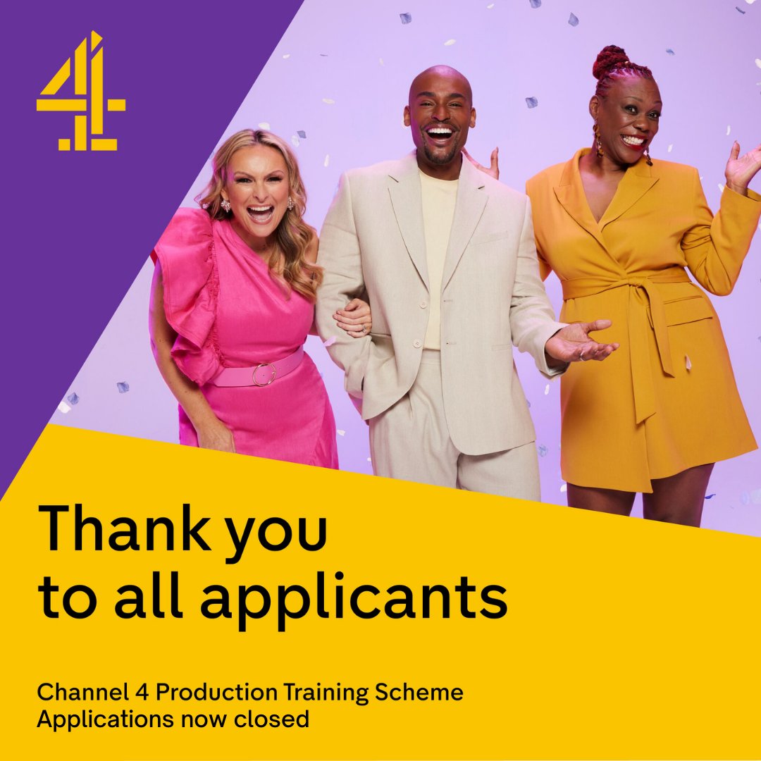 👏Thank you so much to everyone who applied for our Production Training Scheme! 👏 📢 ICYMI - Applications are now CLOSED ⛔ Your applications are being reviewed and we aim to get back to everyone by the end of June! 🍀 Good Luck! 🍀